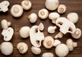 Fresh whole white button mushrooms, or agaricus Royalty Free Stock Photo