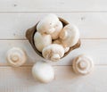 Fresh whole white button mushrooms Royalty Free Stock Photo