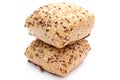 Fresh wholemeal rolls isolated on white background Royalty Free Stock Photo