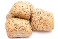 Fresh wholemeal rolls on white background Royalty Free Stock Photo