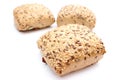 Fresh wholemeal rolls on white background Royalty Free Stock Photo