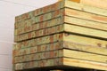 Fresh wooden studs timber stack lumber industry material Royalty Free Stock Photo