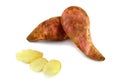 Fresh Yacon roots fruit isolate on white background Royalty Free Stock Photo