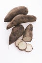 Fresh Yacon roots on white background Royalty Free Stock Photo