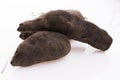 Fresh Yacon roots on white background Royalty Free Stock Photo