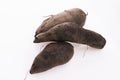 Fresh Yacon roots on white background Royalty Free Stock Photo