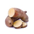 Fresh Yacon roots on white background Royalty Free Stock Photo
