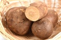 Fresh Yacon roots on white background Royalty Free Stock Photo