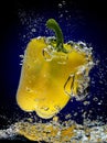 Fresh Yellow Bell Pepper Splash In Water