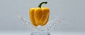 Fresh Yellow Bell Pepper In Water Splash Royalty Free Stock Photo