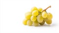 Fresh yellow grapes are displayed against clean white background Royalty Free Stock Photo