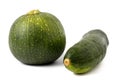 Fresh yellow and green zucchini, courgettes, squash isolated on white background Royalty Free Stock Photo