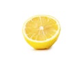 Fresh yellow lemon half isolated on white background with clipping path Royalty Free Stock Photo