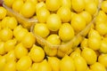 Fresh yellow lemon in vegetable shop Royalty Free Stock Photo