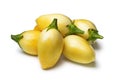 Fresh yellow mini eggplants close up