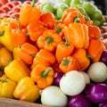 Fresh yellow and orange bell peppers Royalty Free Stock Photo