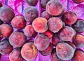 Fresh Yellow Peaches at Greek Street Market Royalty Free Stock Photo