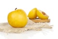 Fresh yellow plum isolated on white Royalty Free Stock Photo