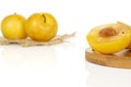 Fresh yellow plum isolated on white Royalty Free Stock Photo