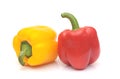 Fresh yellow and red bell peppers