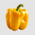 fresh yellow sweet pepper isolated on transparent background Royalty Free Stock Photo