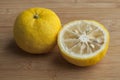 Fresh yellow Japanese Yuzu fruit Royalty Free Stock Photo