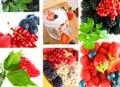 Fresh yoghurt with fruit and berry Royalty Free Stock Photo