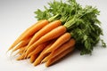 Fresh young carrot with green leaves isolated on white background. Royalty Free Stock Photo