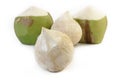 Fresh young coconuts on background Royalty Free Stock Photo