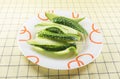 Fresh cucumbers on the plate Royalty Free Stock Photo