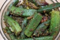 Fresh Young Lady Fingers fry or Okra in white background Royalty Free Stock Photo