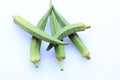 Fresh Young Lady Fingers or Okra in white background Royalty Free Stock Photo