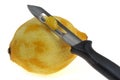 Fresh zested lemon with kitchen utensil Royalty Free Stock Photo
