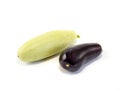 Fresh zucchini and eggplant isolated on white background Royalty Free Stock Photo