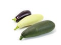 Fresh zucchini and eggplant isolated on white background Royalty Free Stock Photo