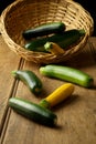 Fresh zucchini - Green and yellow courgette
