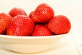 Freshes strawberry on a white plate Royalty Free Stock Photo