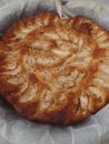 Freshly baked apple and cinnamon cake