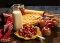 Freshly baked apple and cranberries Royalty Free Stock Photo