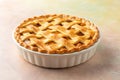 A Freshly Baked Apple Pie in a Ceramic Dish Royalty Free Stock Photo