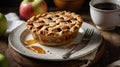 Delicious Homemade Apple Pie in Rustic Setting Royalty Free Stock Photo