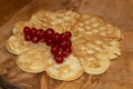 Freshly baked waffles with currants Toping