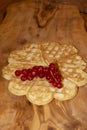 Freshly Baked Waffles With Currants Toping