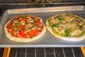 Freshly baked artisan pizza with fresh produce and cheese. Royalty Free Stock Photo