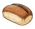 Freshly baked baguette, a gourmet French meal