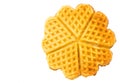 Freshly baked belgian waffles isolated on white background Royalty Free Stock Photo