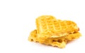 Freshly baked belgian waffles isolated on white background Royalty Free Stock Photo