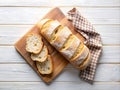 Freshly Baked Bread on Cutting Board Royalty Free Stock Photo