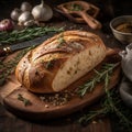 Freshly Baked Bread with Rosemary and Garlic