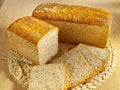 Freshly baked bread on table